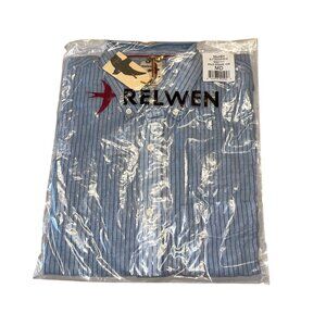 NWT Relwen Button Down Blue Pale SRSKR 436 Mens Medium M301711